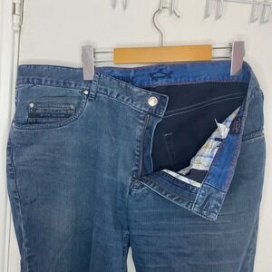 Paul & Shark Yachting Men's Washed Blue Denim Compact Stretch Jeans  size 38x32